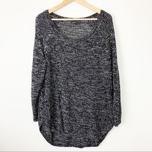 Torrid sweater 2X black  tunic high low scoop neck